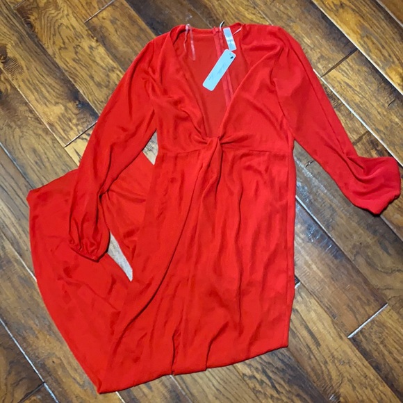 Blue blush wide leg jumpsuit with plunge - Picture 1 of 1